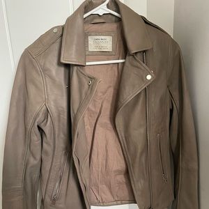 Zara real leather jacket